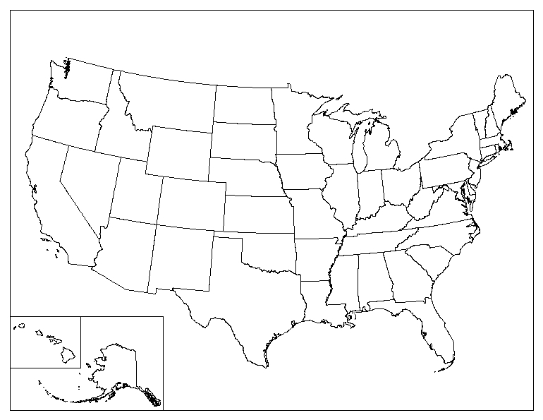 Printable Blank Map Of The United States 