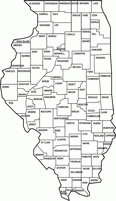 Printable Illinois Map Printable County Map Of Illinois 