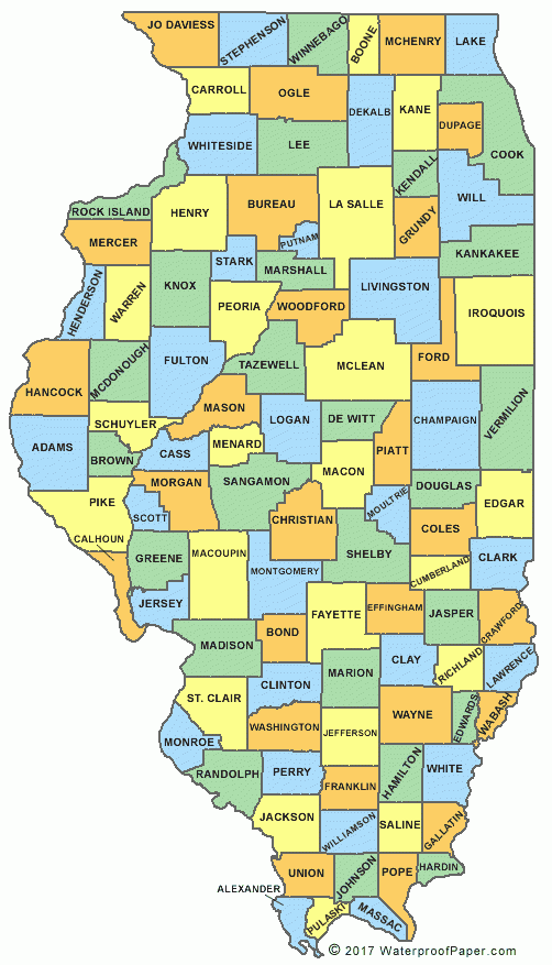 Printable Illinois Maps State Outline County Cities