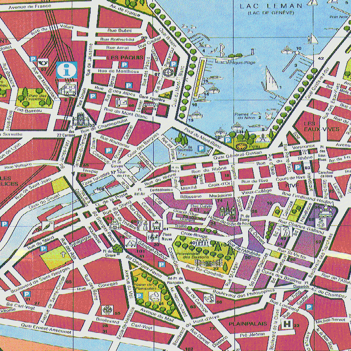 Printable Map Of Downtown City Street Map Of Geneva 