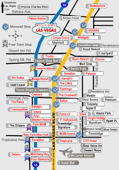 Printable Map Of Las Vegas Strip Hotels And Casinos Info 