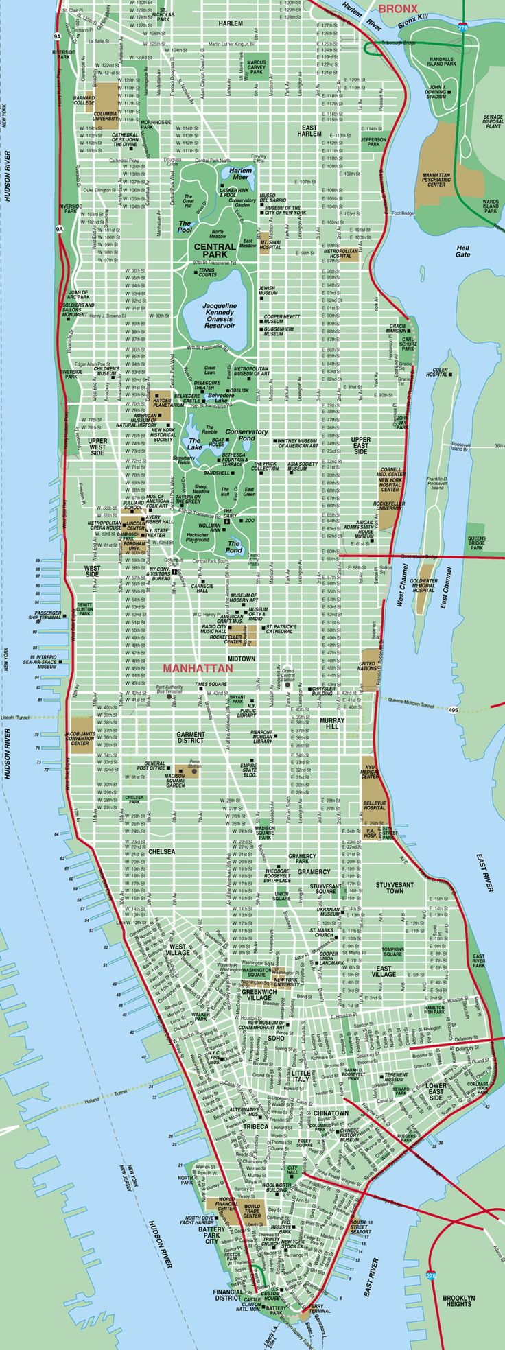 Printable Map Of Manhattan The International House Is