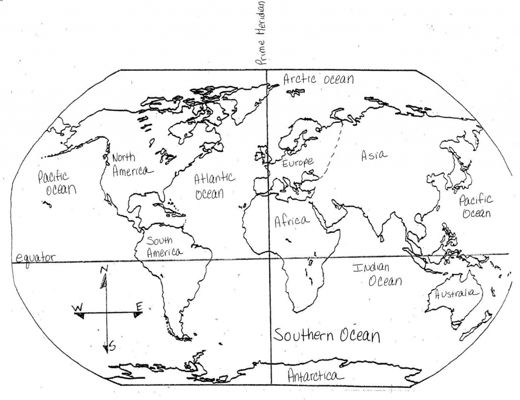 Printable Map Of The 7 Continents And 5 Oceans Free 