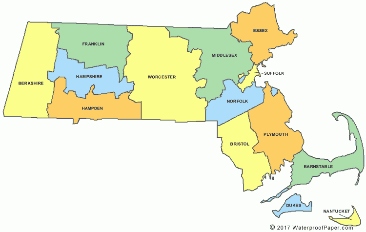 Printable Massachusetts Maps State Outline County Cities Printable Massachusetts Maps State Outline County Cities