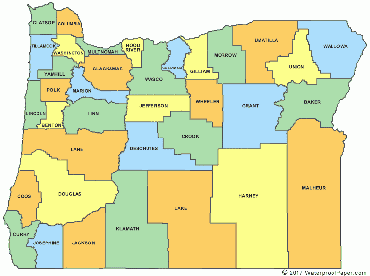 Printable Oregon Maps State Outline County Cities
