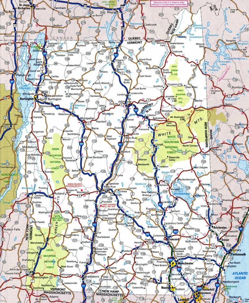 Printable Road Map Of New Hampshire Free Printable Maps