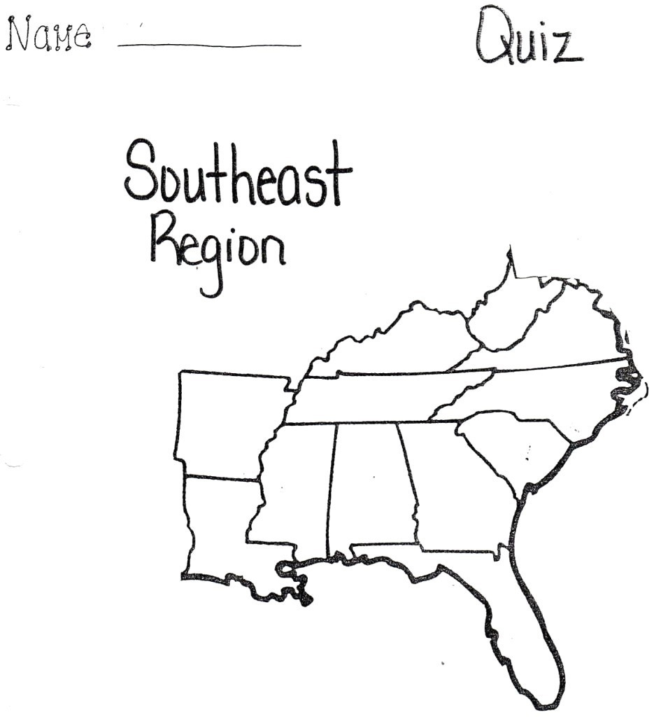 Printable Southeast Region Of The United States Map 