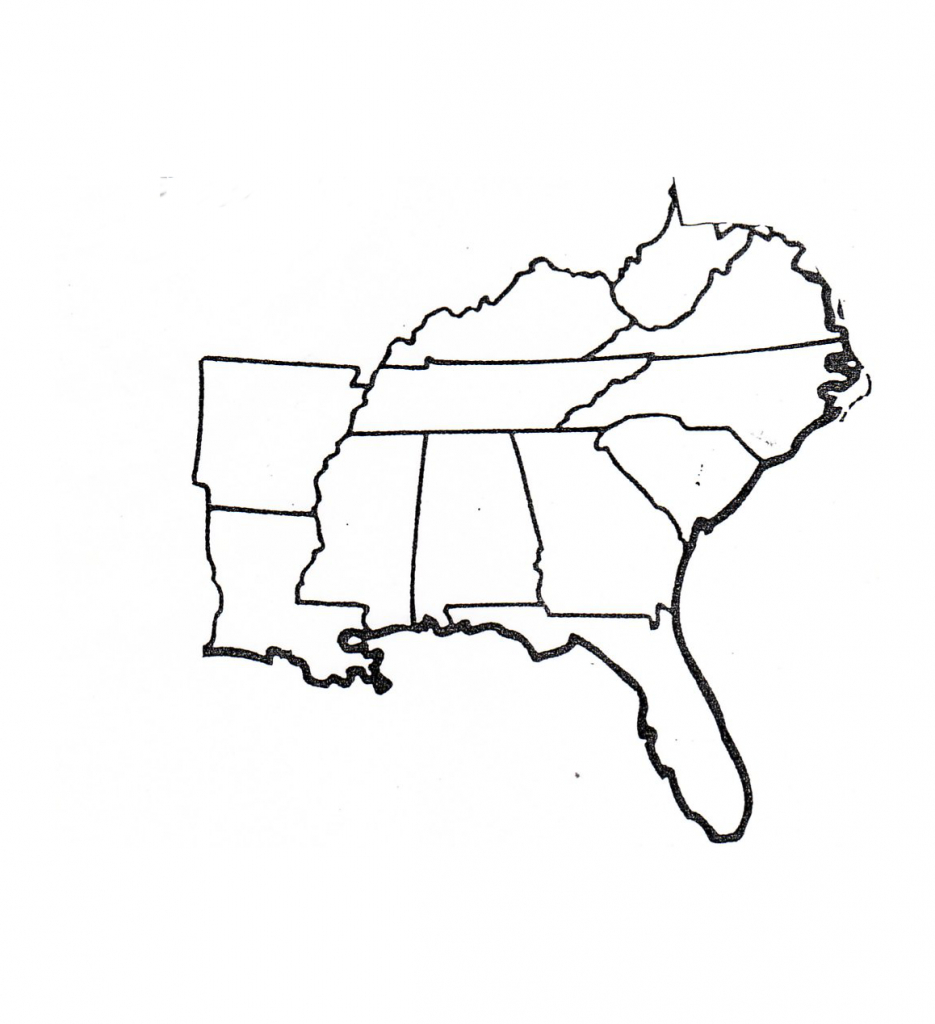 Printable Southeast Region Of The United States Map 