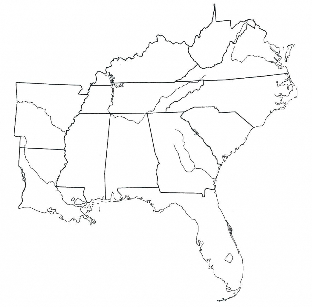 Printable Southeast Region Of The United States Map 