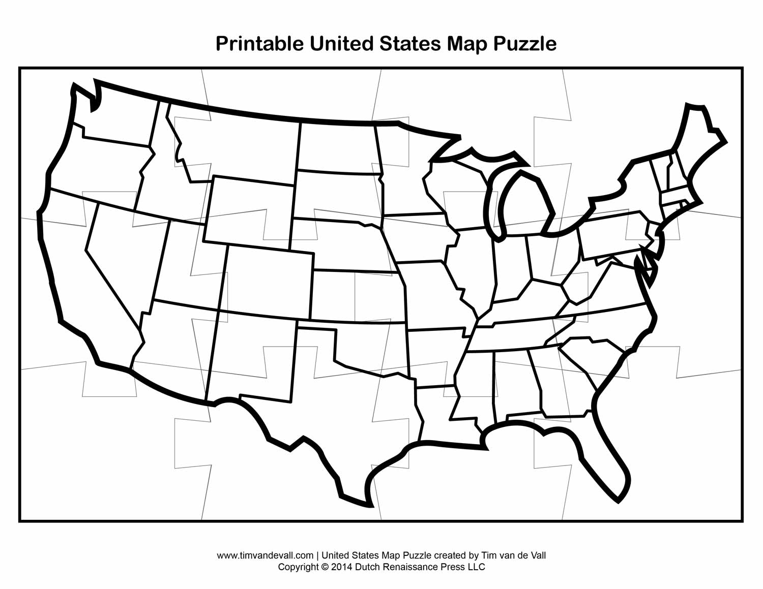 Printable United States Map Puzzle For Kids Make Your Printable United States Map Puzzle For Kids Make Your