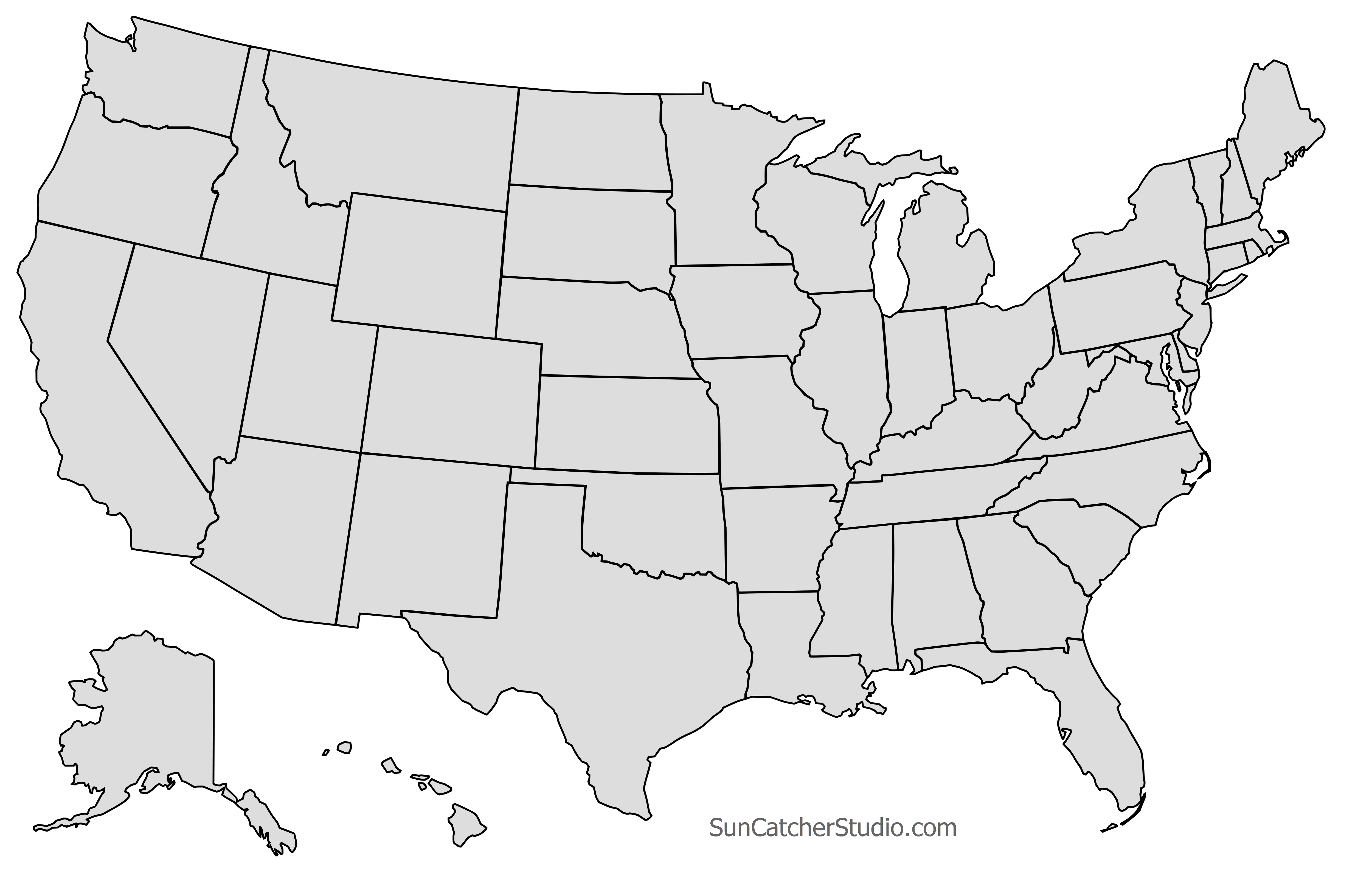 Blank Us State Map Free Printable