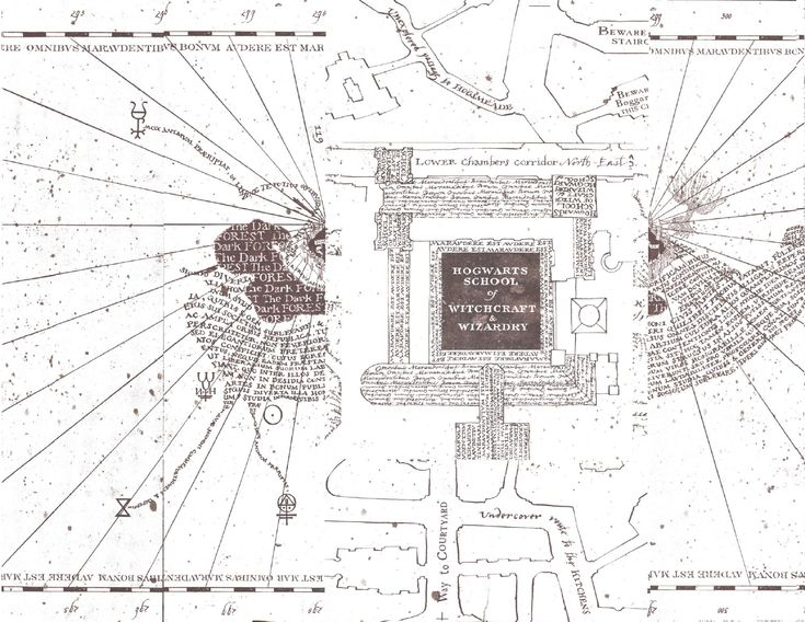 Printable White Marauders Map PDF Marauders Map Map 