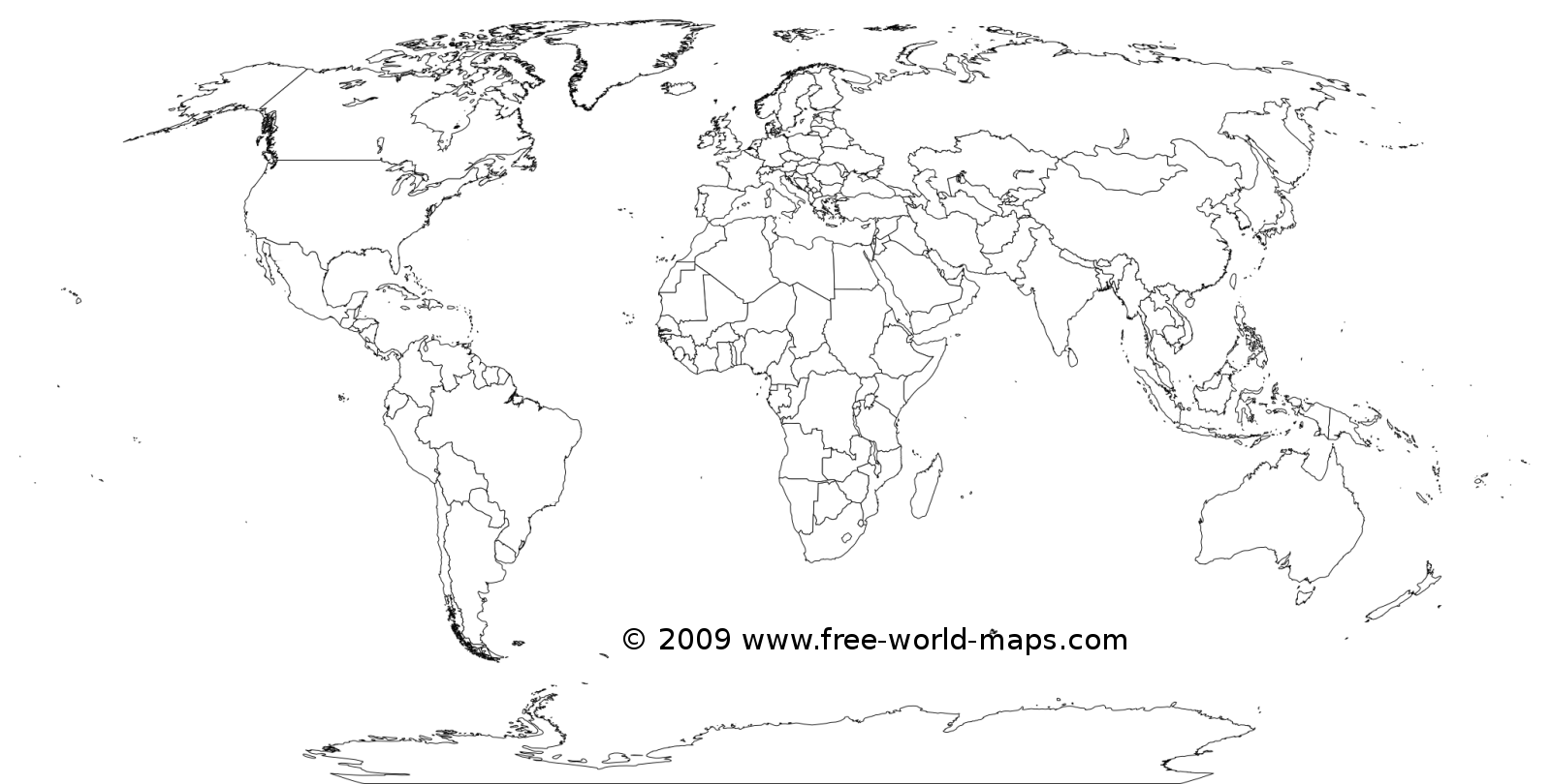 Printable White transparent Political Blank World Map C3 
