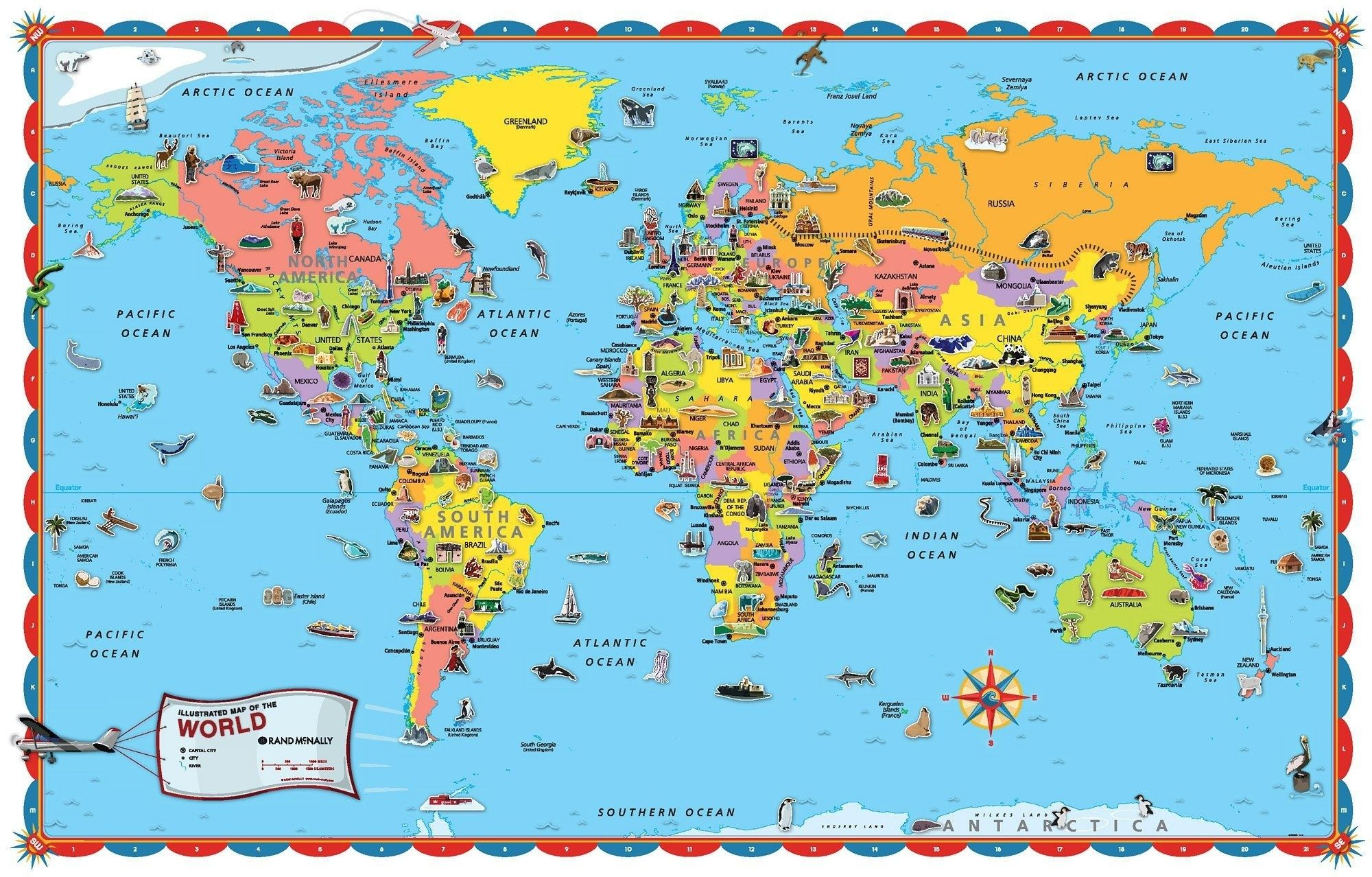 Printable World Map For Kids Incheonfair Throughout For 