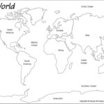 Printable World Map With Continents And Oceans Labeled