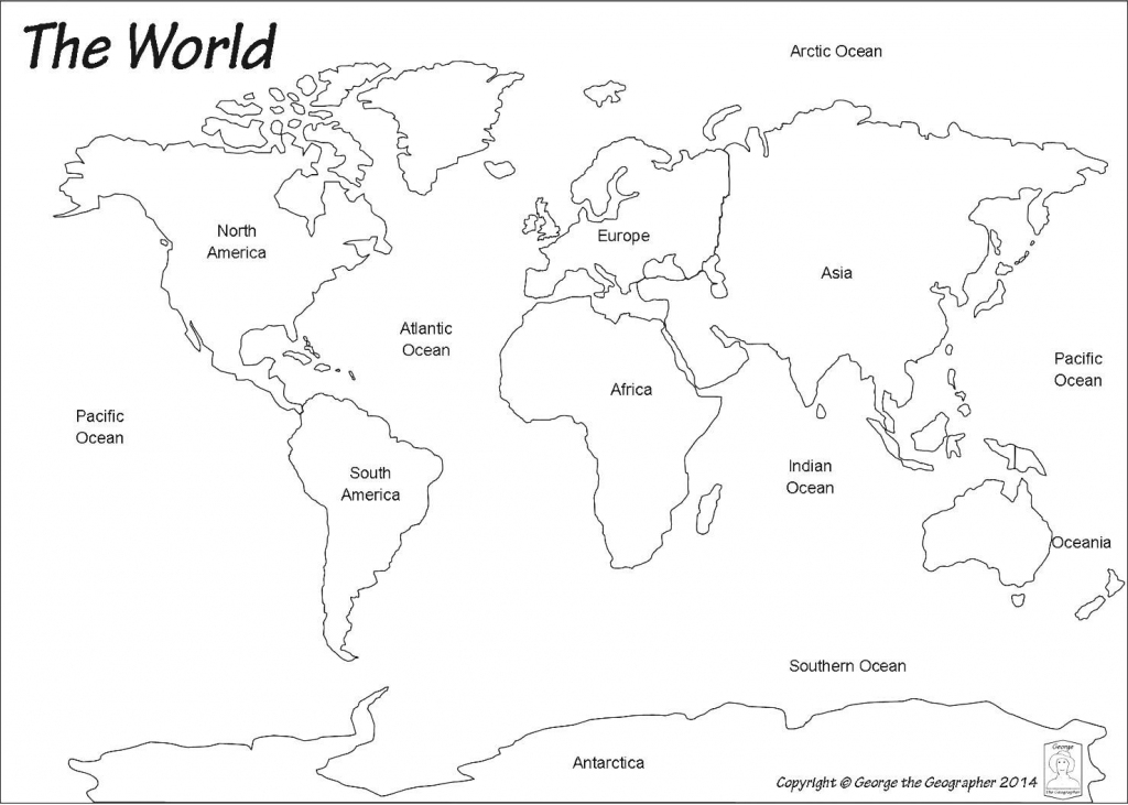 Printable World Map With Continents And Oceans Labeled Printable World Map With Continents And Oceans Labeled