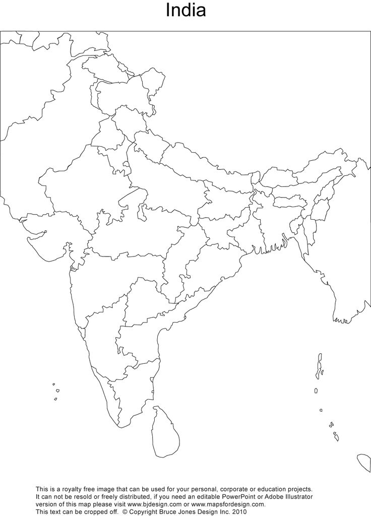 Royalty Free Printable Blank India Map With 