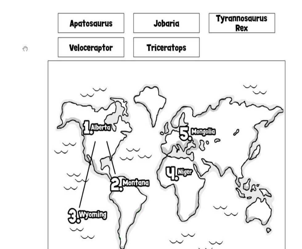 Science Dinosaur Printable Glue The Dinosaur Names Onto 