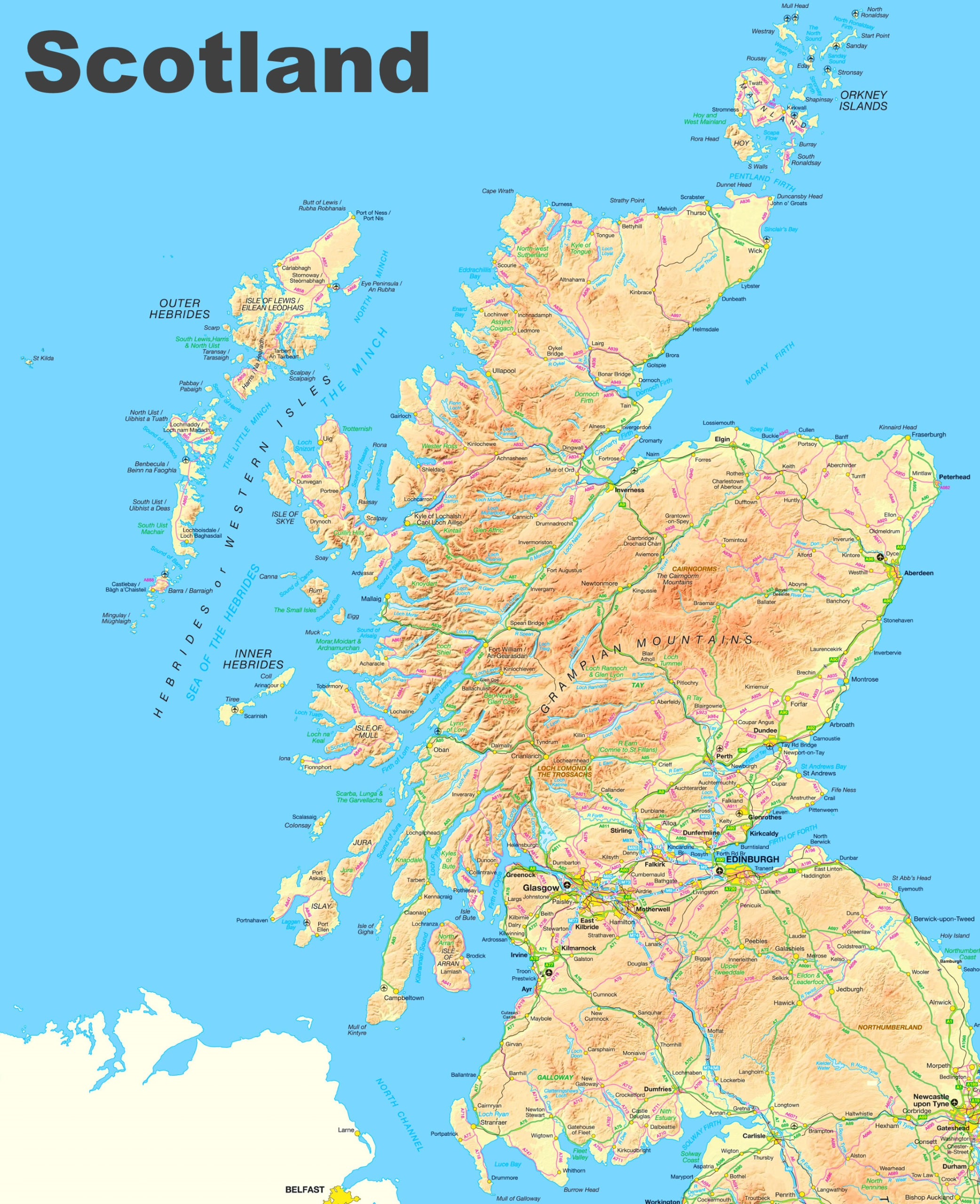 Scotland Road Map Scotland Road Map