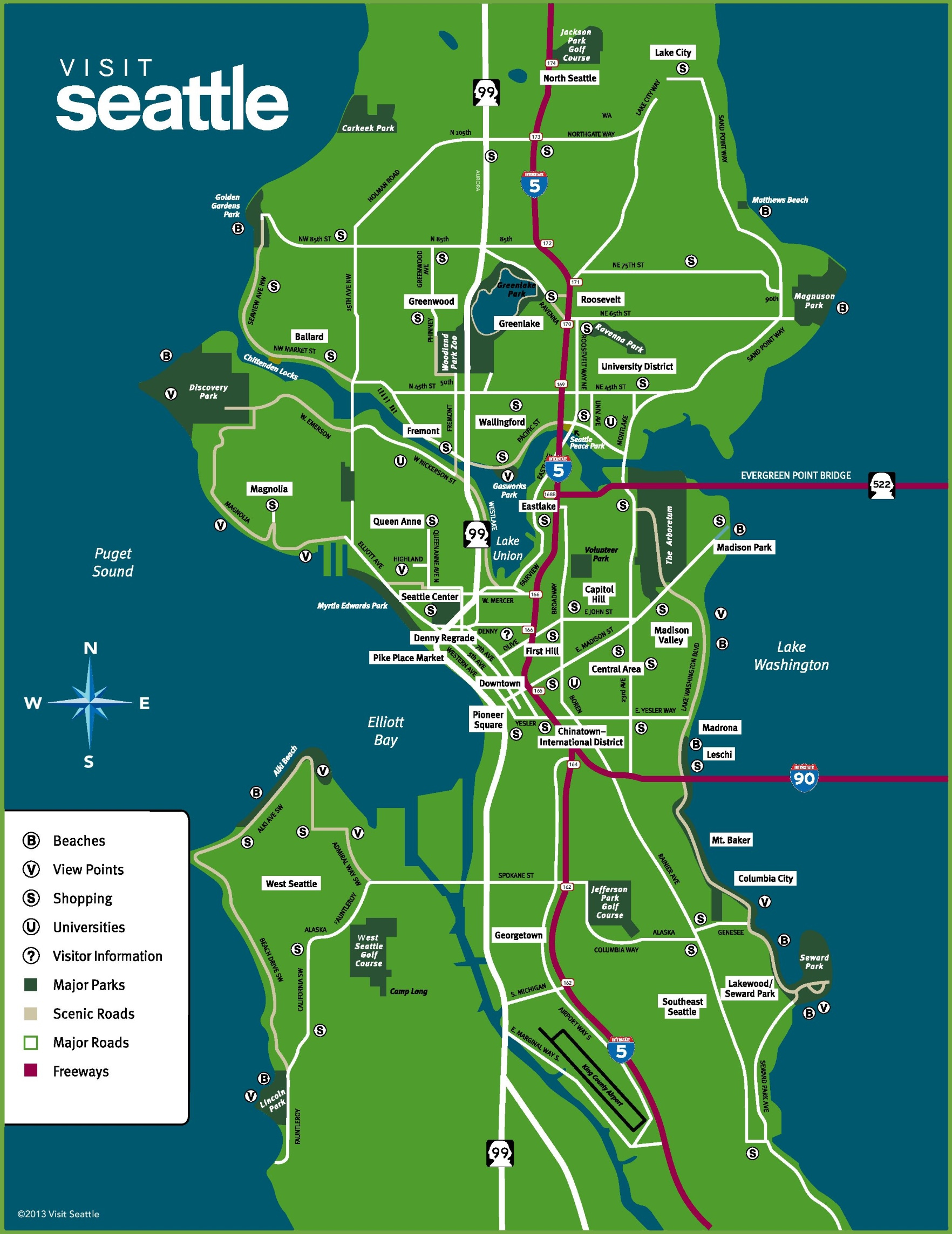 Printable Map Of Seattle