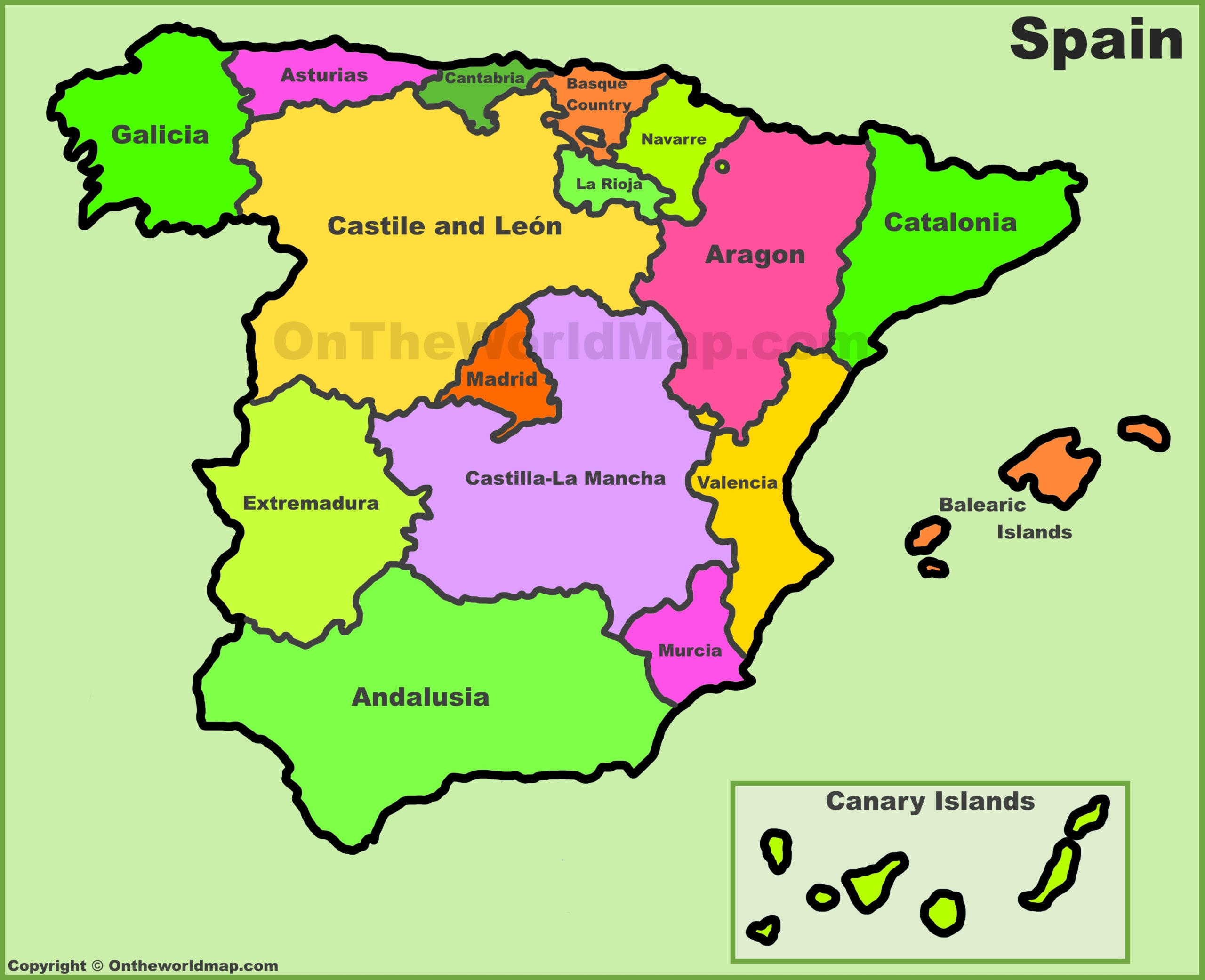 Spain Political Map Spain Political Map