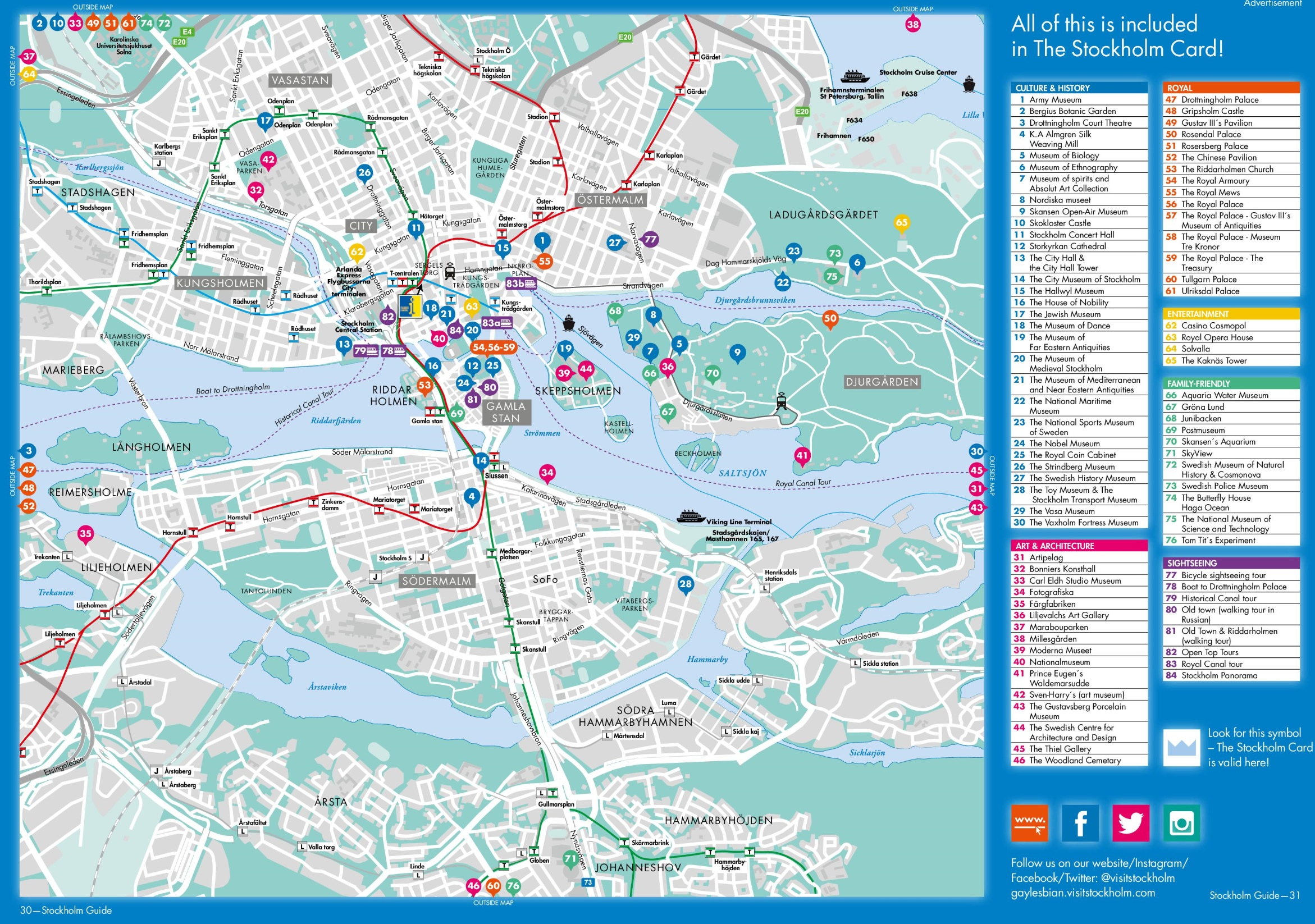 Stockholm Tourist Attractions Map Stockholm Tourist Attractions Map