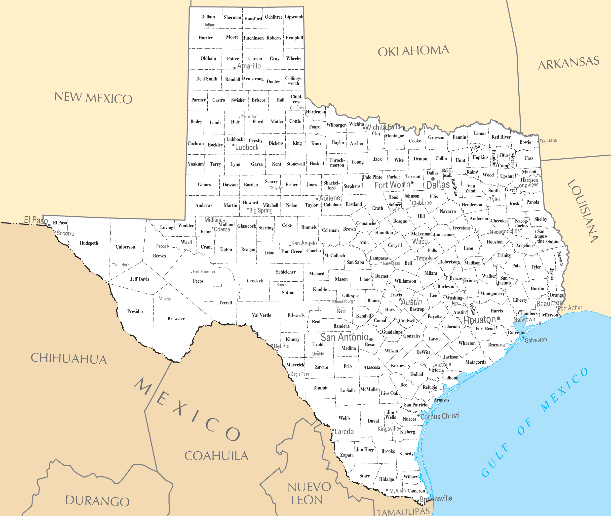 Texas Cities And Towns Mapsof Texas Cities And Towns Mapsof
