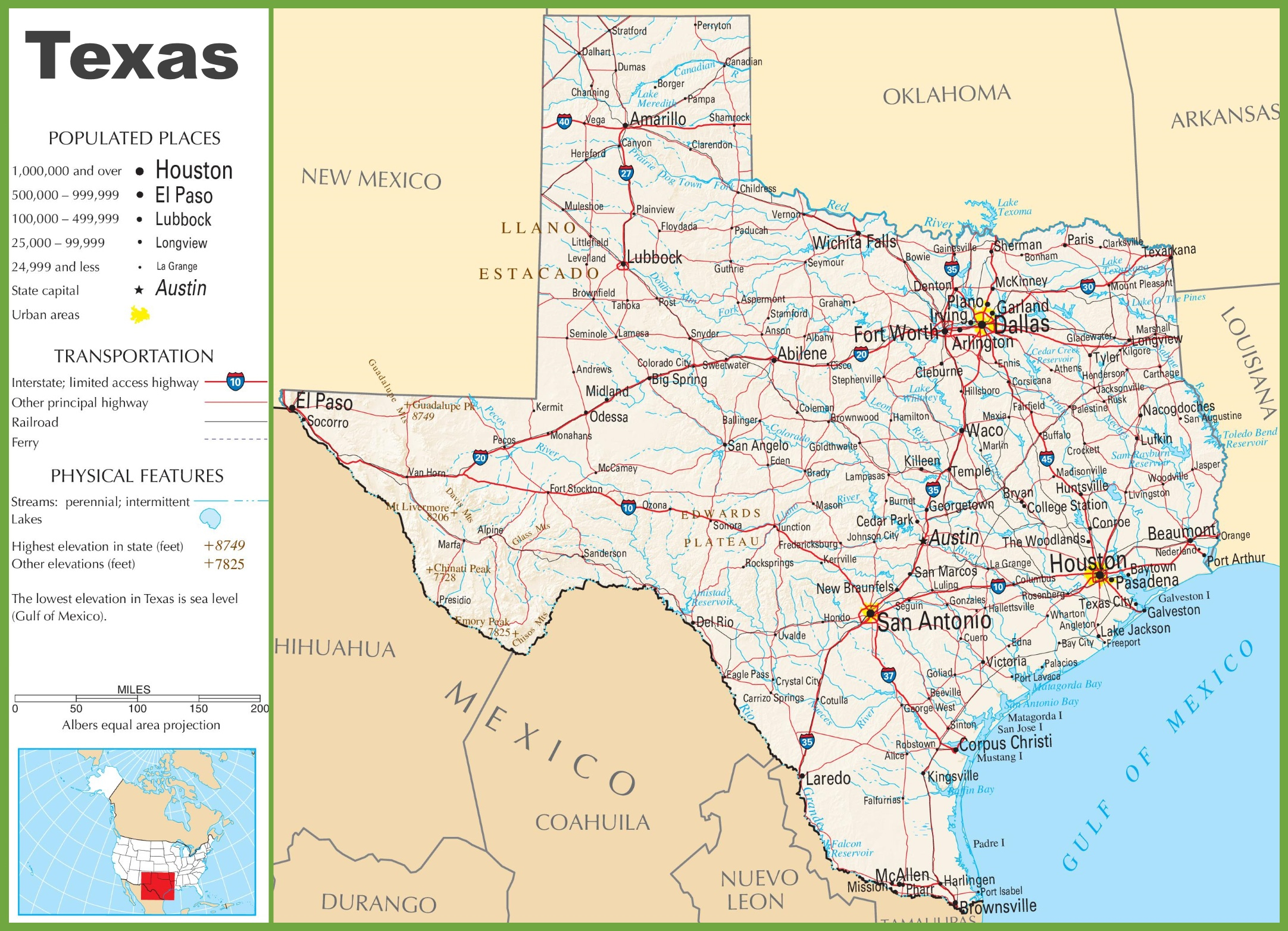 Texas Highway Map Texas Highway Map