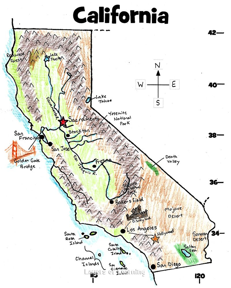 U S State Maps State Map California History Geography Map