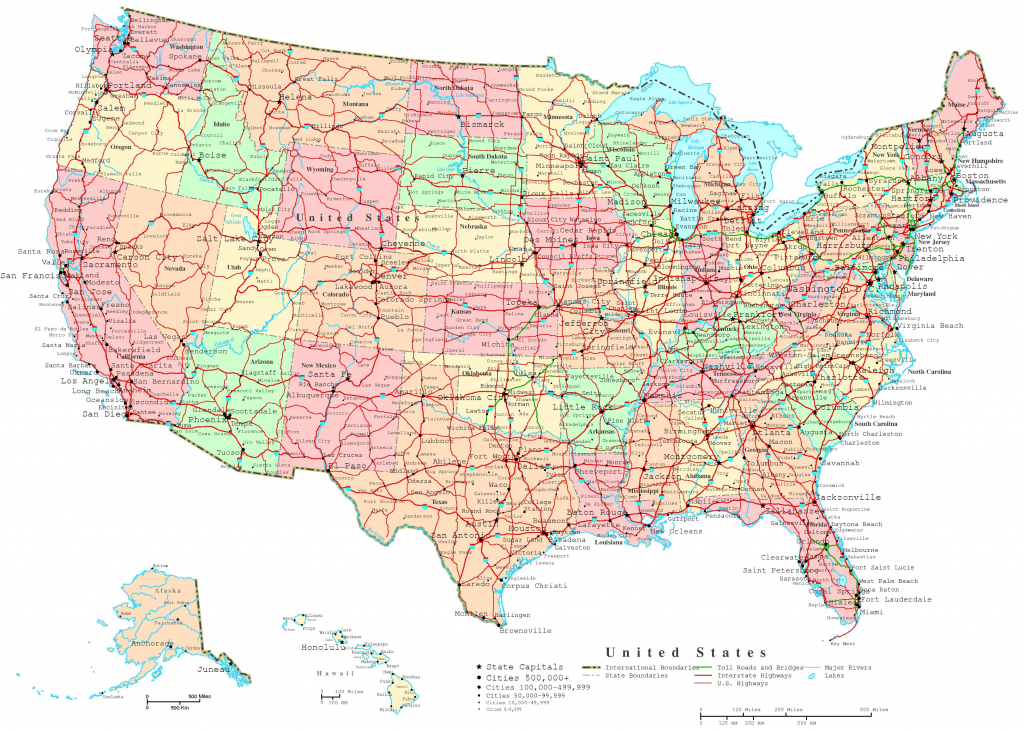 Usa Map States And Capitals Free Printable Labeled Map 
