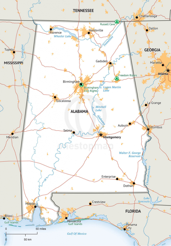 Vector Map Of Alabama Political One Stop Map Throughout 