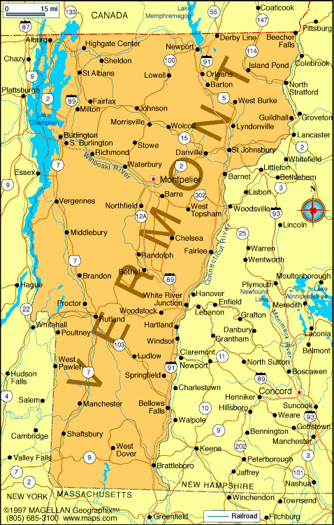 Vermont Map Infoplease
