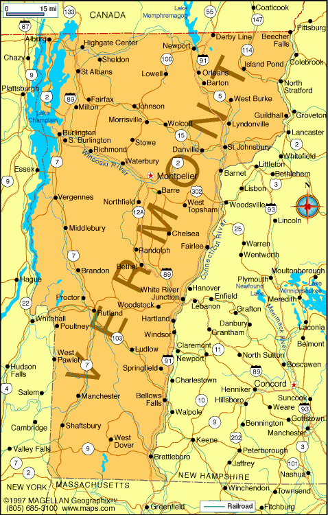 Vermont Map Infoplease Vermont Map Infoplease