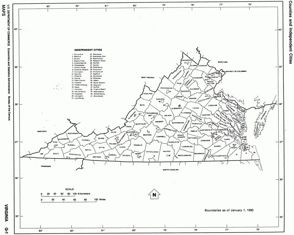 Virginia State Map With Counties Location And Outline Of Virginia State Map With Counties Location And Outline Of