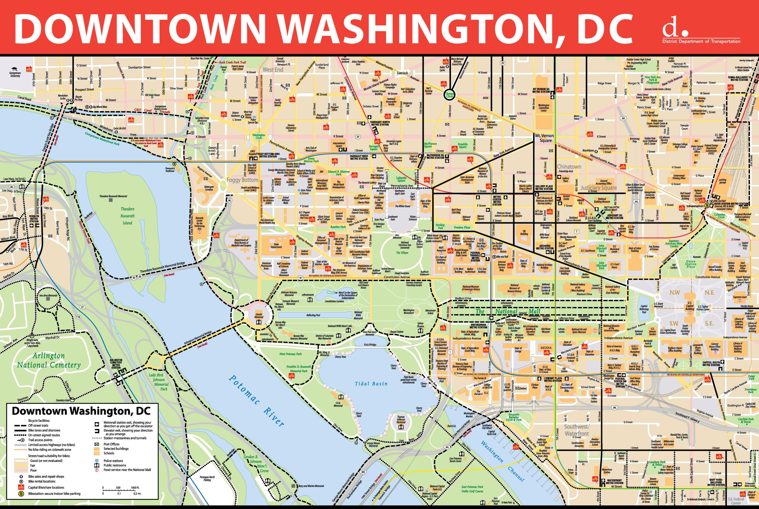 Washington D C Downtown Bike Map
