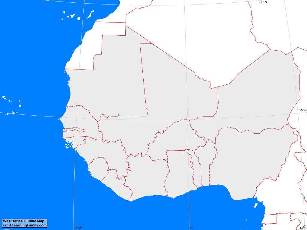 West Africa Outline Map A Learning Family West Africa Outline Map A Learning Family