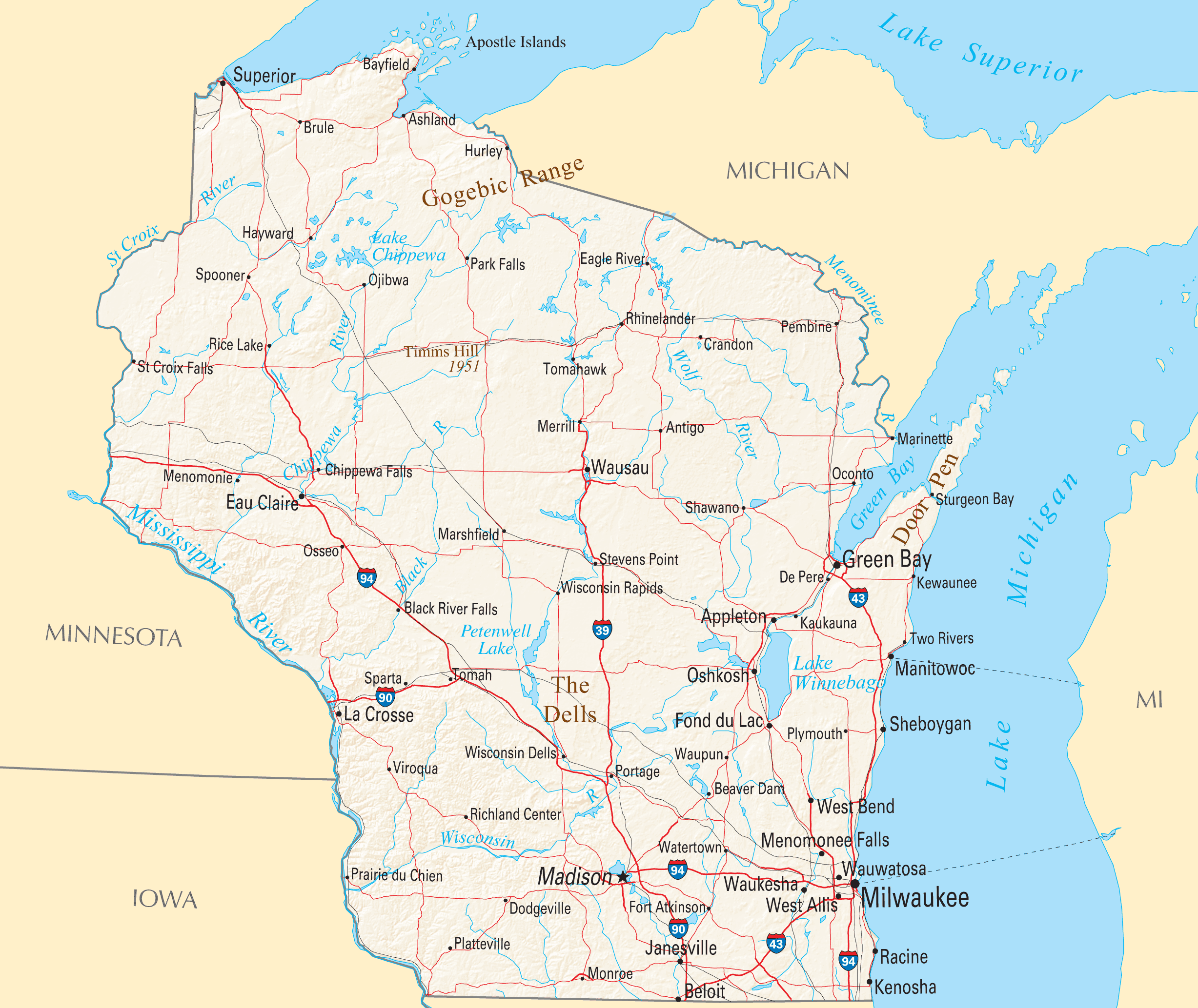Wisconsin Map Fotolip
