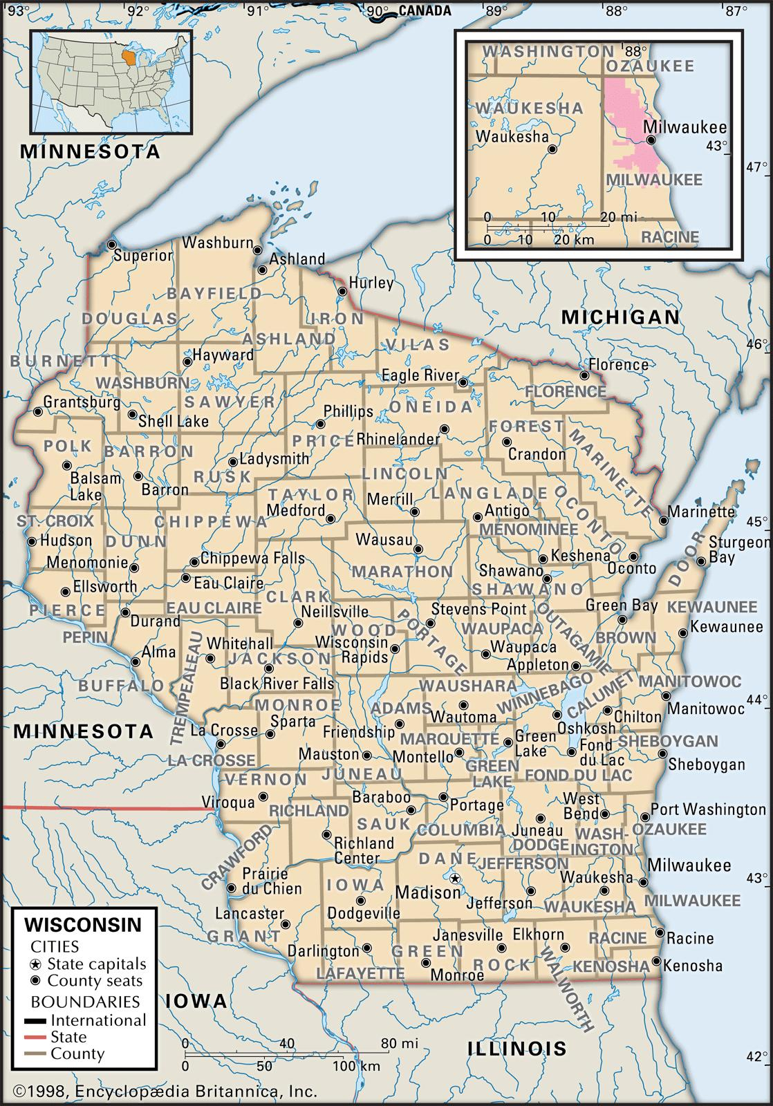 Wisconsin Map Free Large Images Wisconsin Map Free Large Images