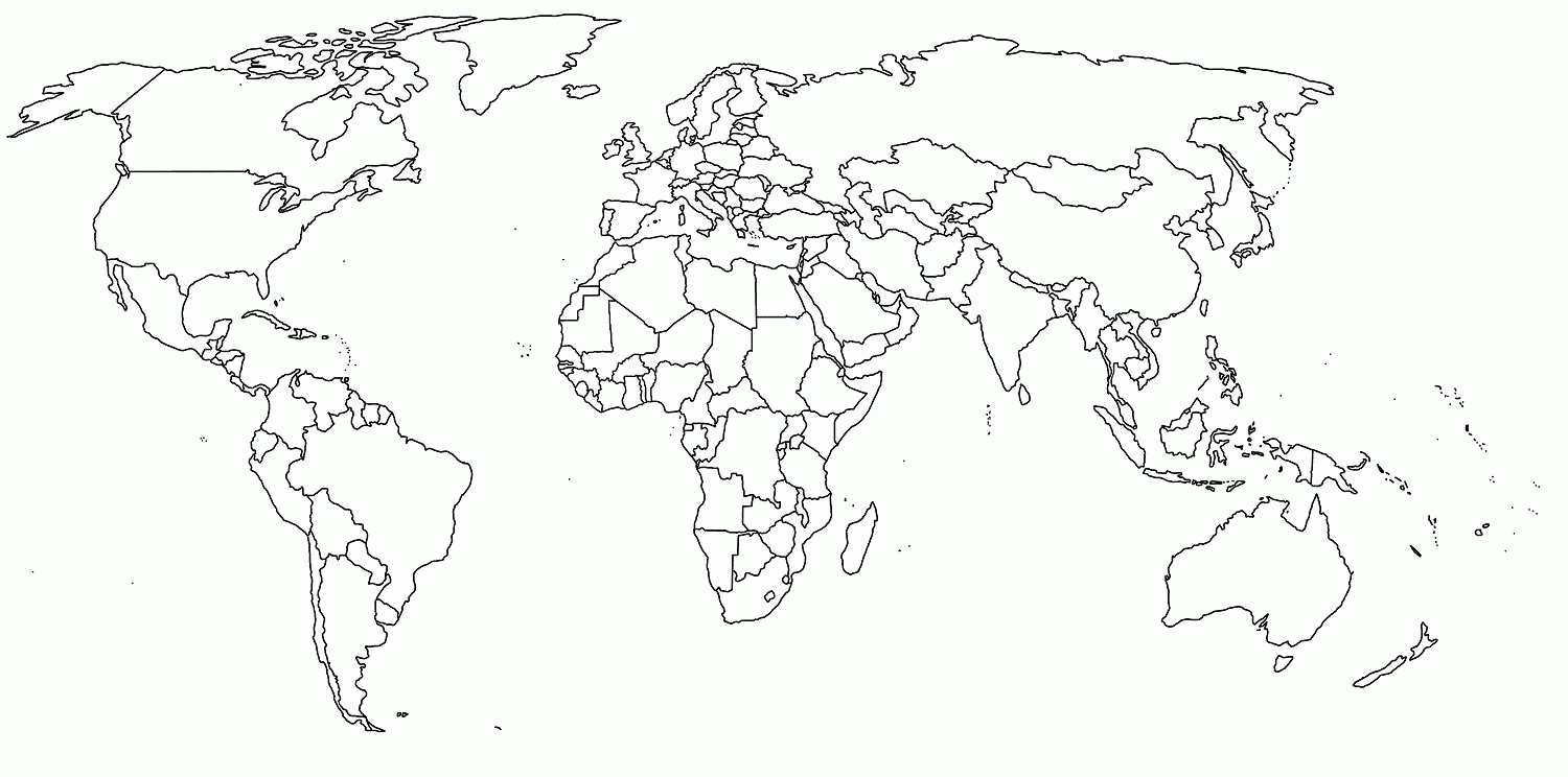 World Map Coloring Page World Map Printable World Map 