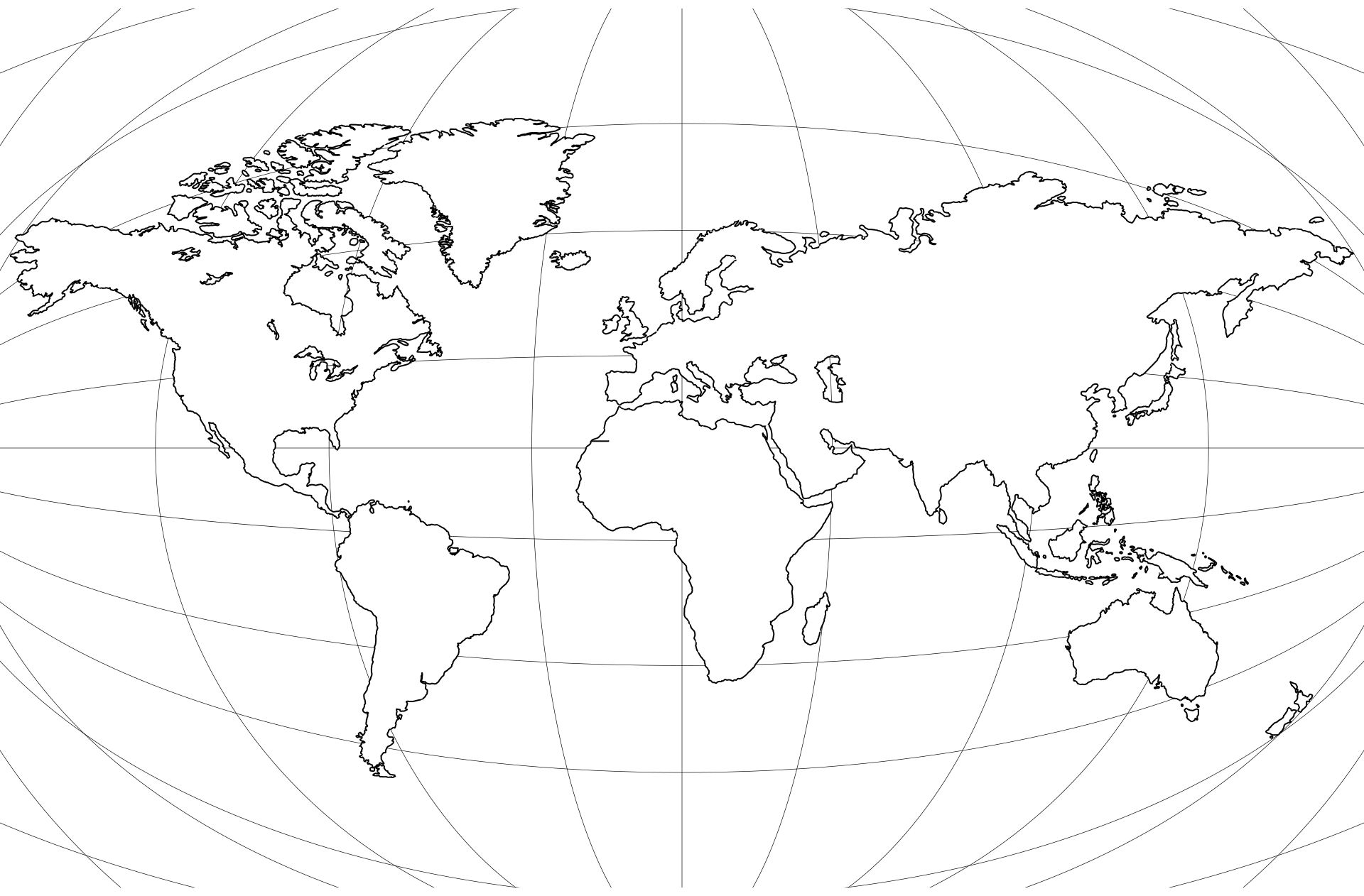 10 Best Black And White World Map Printable Printablee