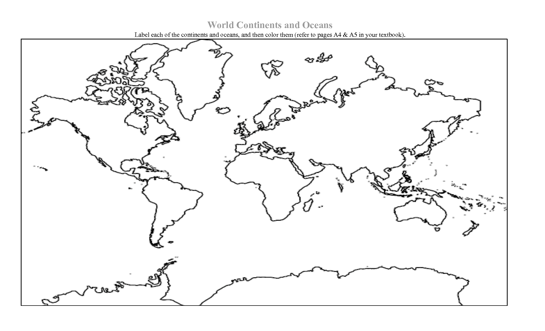 10 Best Images Of Blank Continents And Oceans Worksheets 