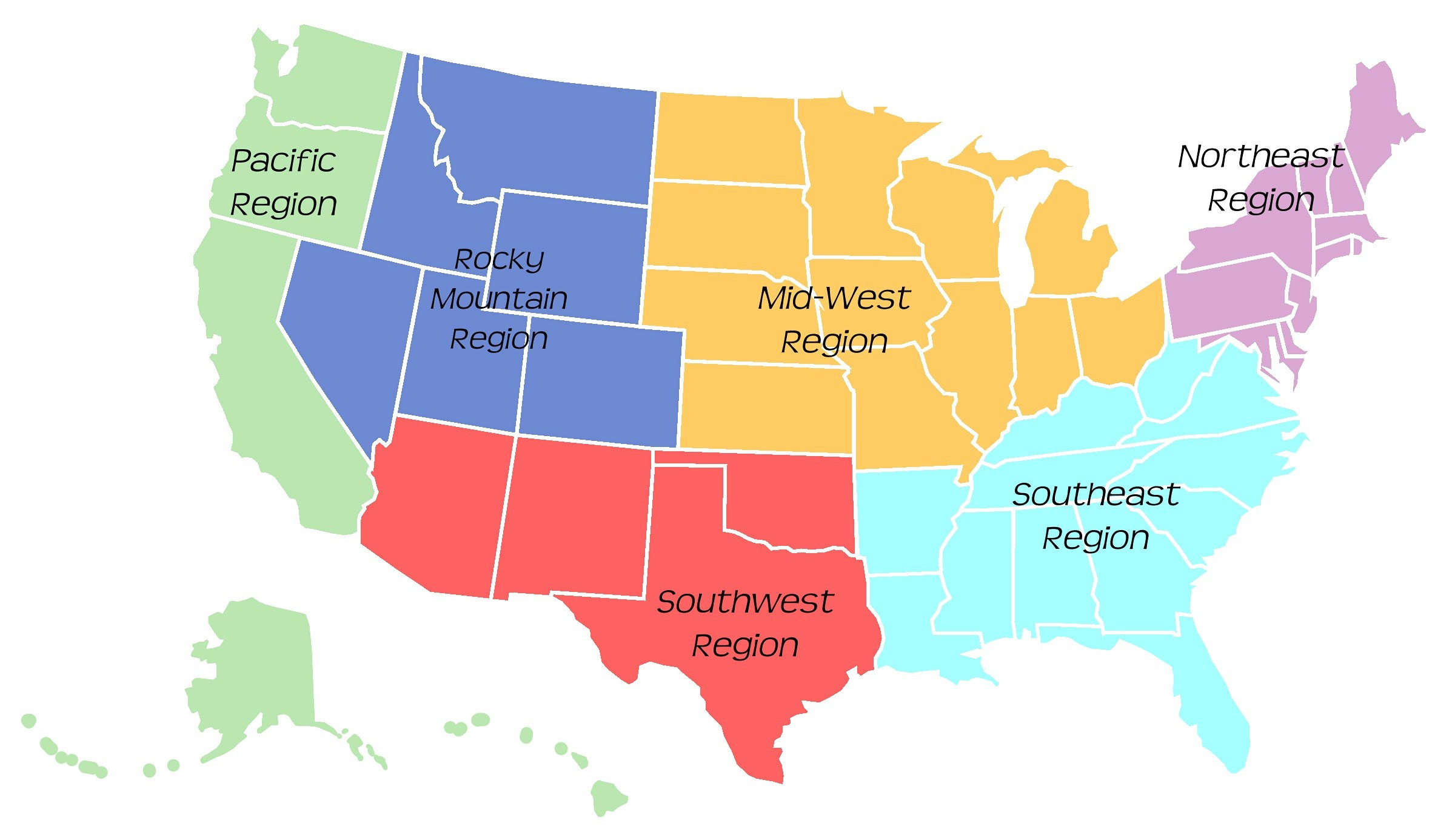 10 Elegant 5 Regions Of The United States Printable Map 