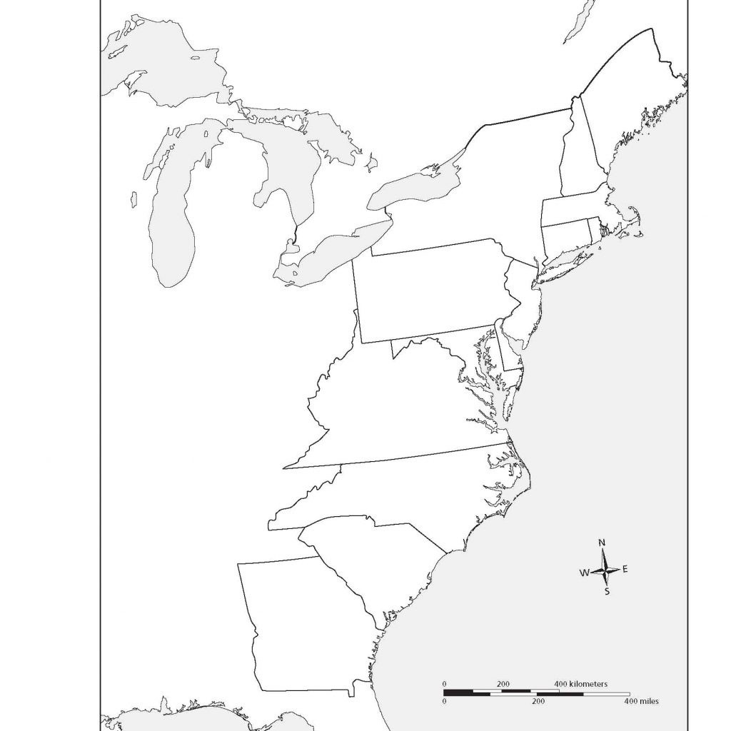 Printable Outline Map 13 Colonies