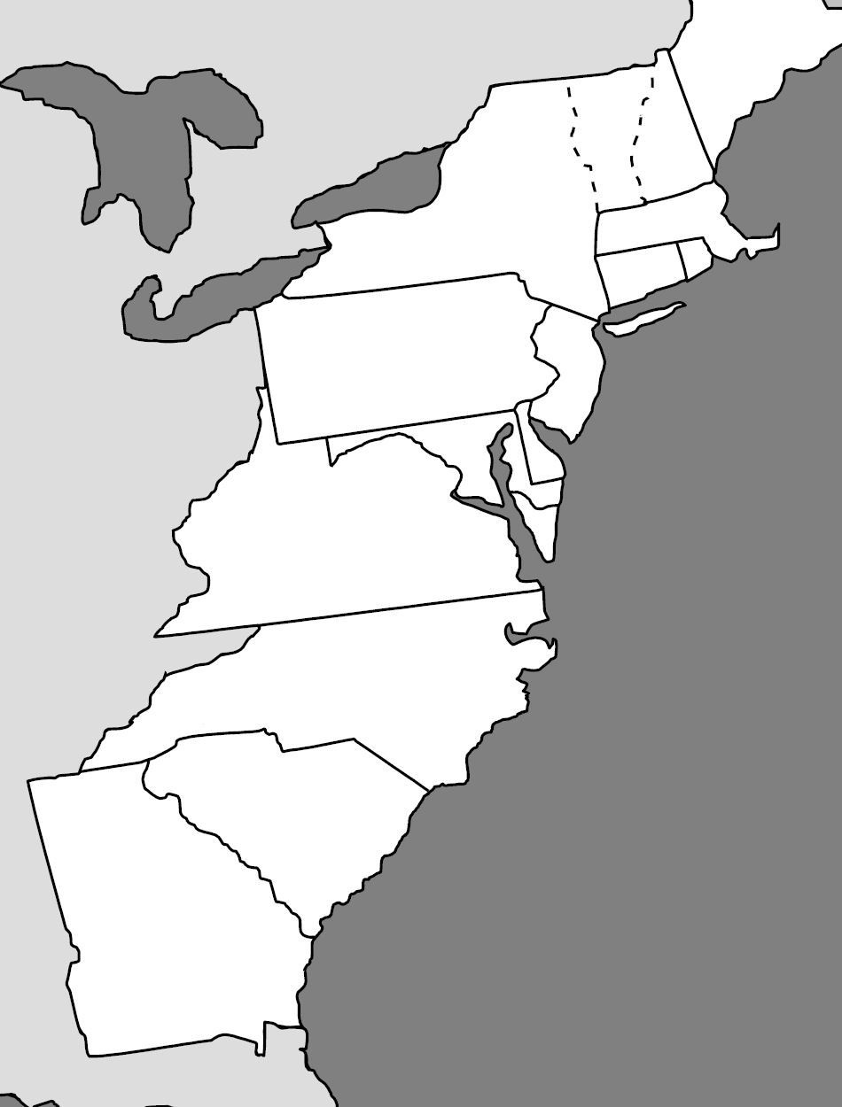 Printable Blank 13 Colonies Map Printable Map of The United States