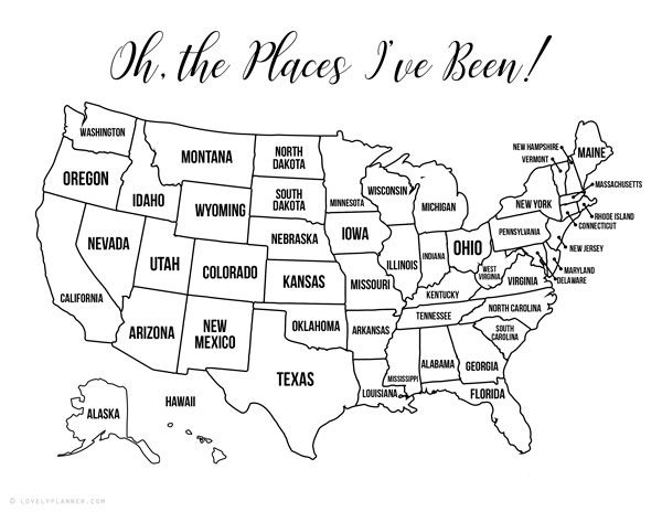 13 Free Printable USA Travel Maps For Your Bullet Journal 