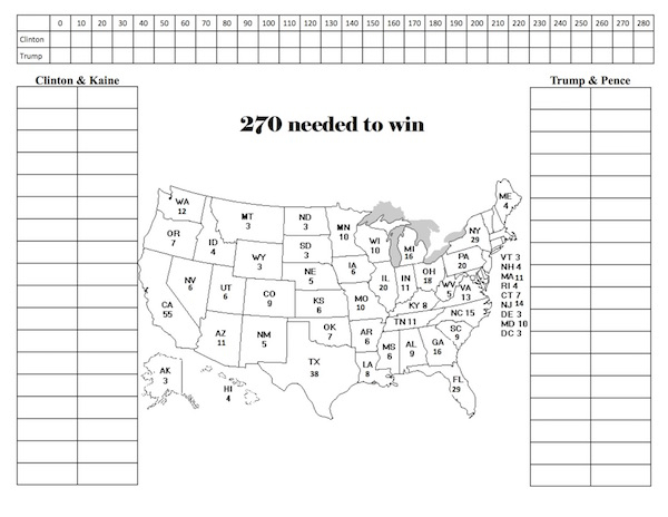 2016 Printable Electoral College Map Fill In Version By 