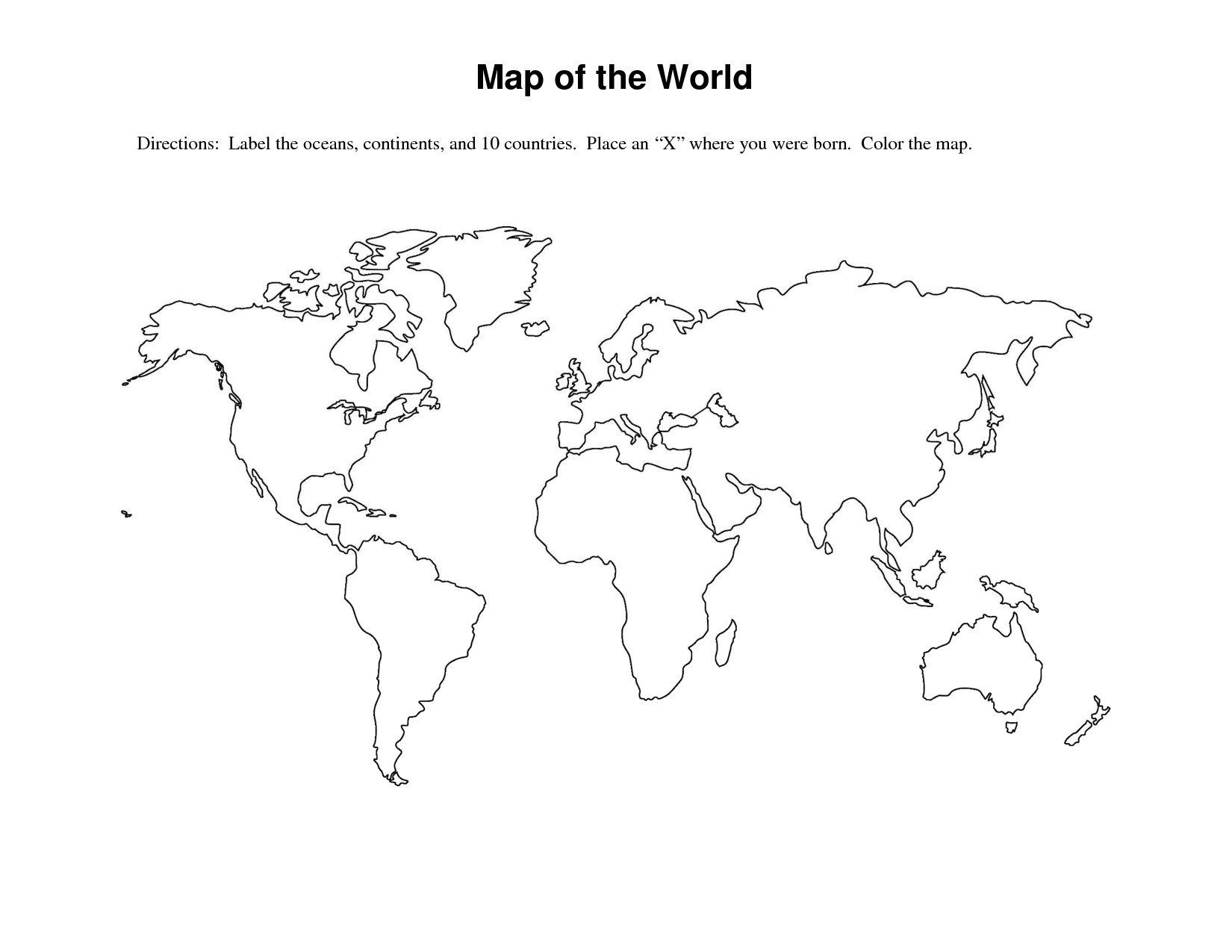 38 Free Printable Blank Continent Maps KittyBabyLove