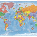 48x78 World Classic Premier 3D Wall Map Large Poster