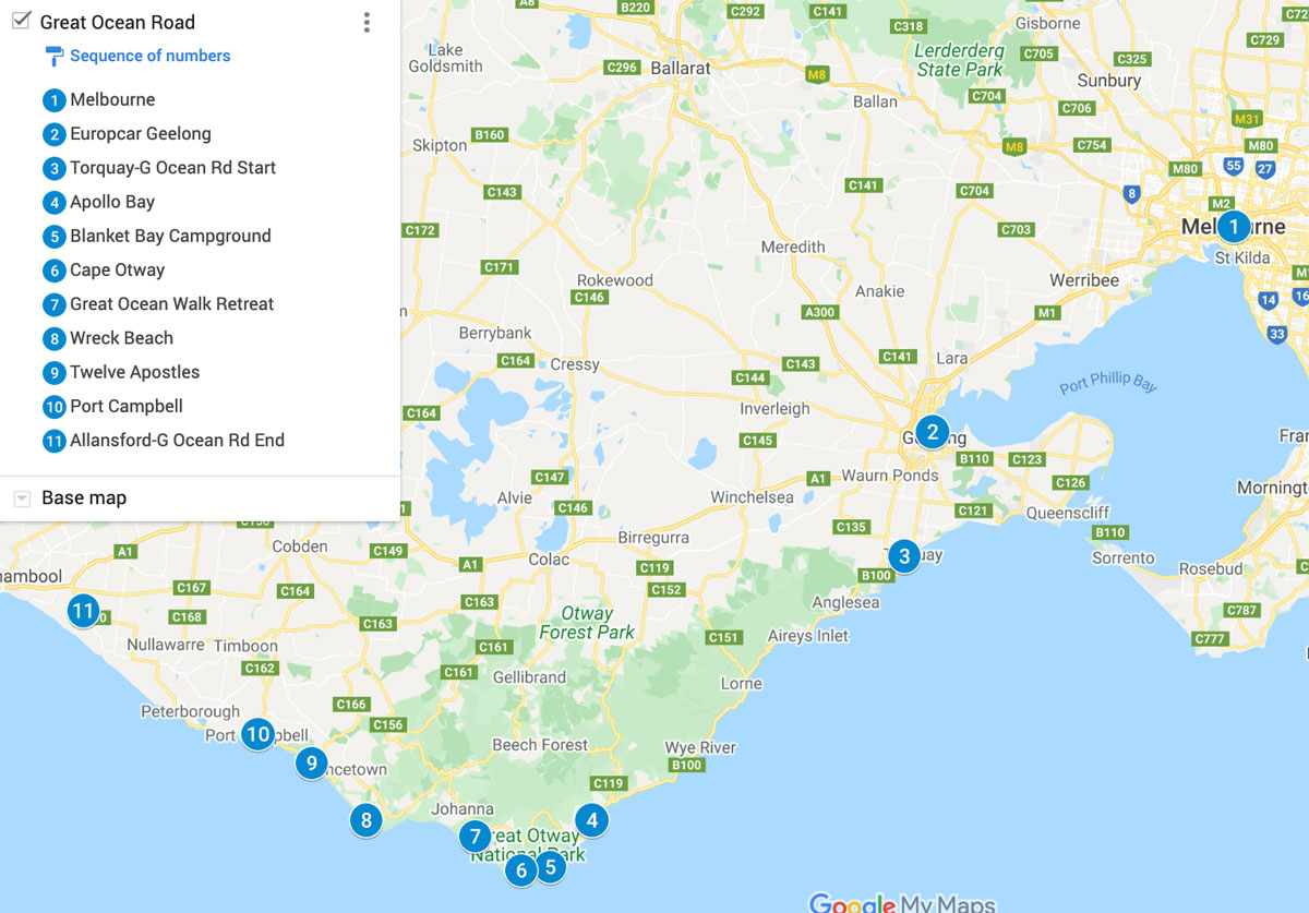 8 Great Ocean Road Map Exploring Ed