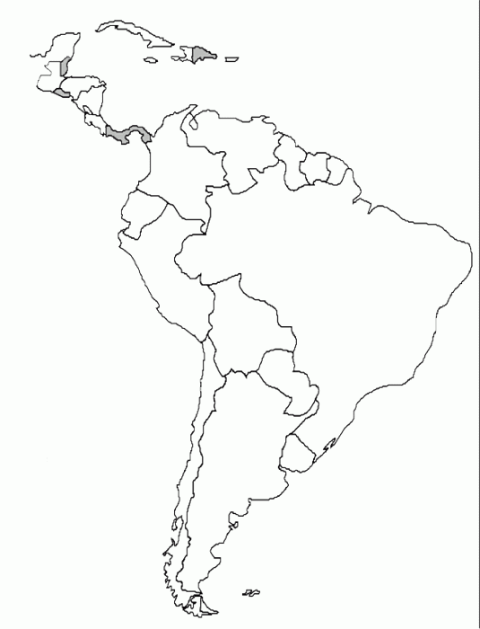 Abcteach Printable Worksheet Latin America Blackline Map